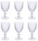 Villa d'Este Home Tivoli 1996 Madame - Juego de 6 copas de vino de 370 ml de cristal, superficie trabajada efecto diamante, transparente