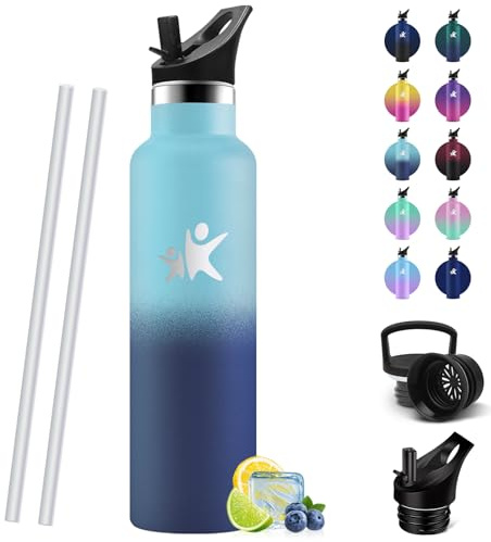 HoneyHolly Borraccia Termica 750 ML, Senza BPA, Bottiglia Termica, Sottovuoto a Doppia Parete, Borracce Termiche, 18/8 Acciaio Inox, Borraccia con Cannuccia, Termos per Palestra, Sport, Bici