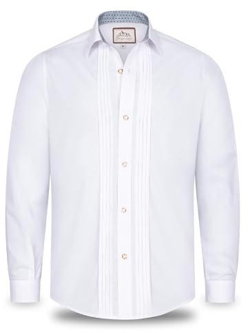 Steigenhöfer German Oktoberfest Shirts for Men - Authentic German Lederhosen Shirt Men - Bavarian Shirt for Lederhosen Outfit White