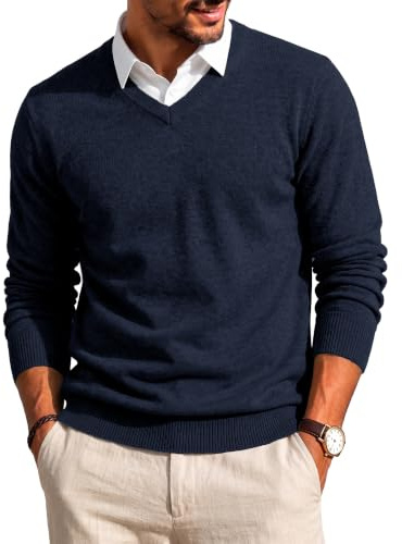 Misfuso Pull Homme Col Chemise Pullover Manches Longues Tricot | Col Classique Pull en Tricot pour l'automne Hiver Élégance Décontractée