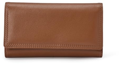 Amazon Essentials Portafoglio Continental Lungo in Pelle con Patta Donna