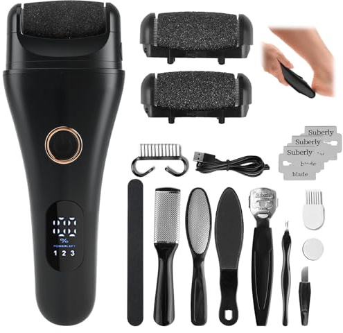 Pedicure Elettrico, Calli Piedi Rimozione Ricaricabile, Lima Elettrica per Piedi IPX7, Pedicure Elettrico Professionale con luci a LED Schermo Intelligente, per Calli Tacco Callato Pelle Morta