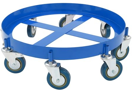 Tunna skoter, transportvagn för 200 liter metallfat, lastkapacitet 907 kg, fatdiameter 62 cm, tunnelvagn med 8 universella hjul, rullbräda i metall