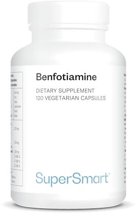 Benfotiamina – Vitamina B1 – Aiuta a Ridurre la Fatica Mentale e Fisica – Stimola il Metabolismo – Supporta il Normale Funzionamento del Cuore e del Sistema Nervoso – Senza Glutine – SuperSmart