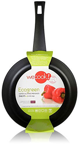 WECOOK! Ecogreen Sartén Aluminio Prensado 22 cm, Inducción, Antiadherente XYLAN Plus Ecológico sin PFOA, 3 mm Espesor, Apta Todas las Cocinas, Vitrocerámica, Gas, Lavavajillas