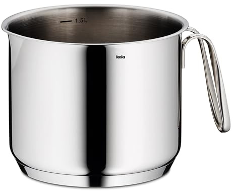 kela Olla para leche de inducción 14 cm FLAVORIA, olla para leche 1,6 l, escala interior, olla para leche con borde vertedor, sin recubrimiento