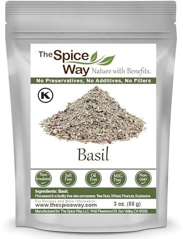 The Spice Way Basil Leaves - (3 oz) pure dried basil seasoning leaves