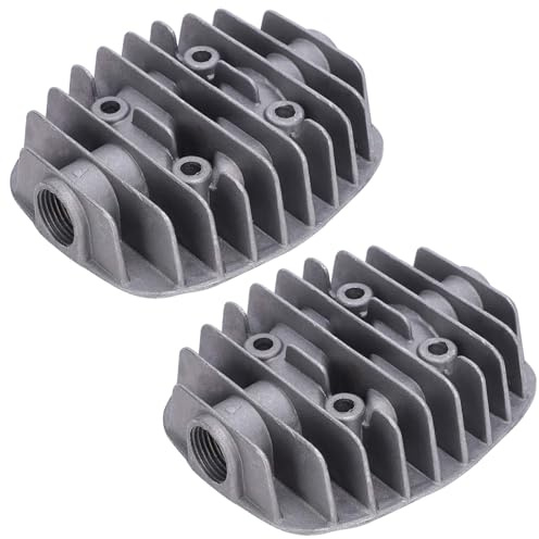 Testata del Cilindro del Compressore D'aria 2 Pezzi, Accessori del Coperchio del Doppio Cilindro 2.5P/3P/5P/6P, Azionamento Pneumatico, con 2 Testate del Cilindro