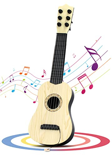 Kids Toy Guitar 6 String,17 inch Guitar Baby Kids Cute Rhyme Developmental Musical Instrument Educational Toy for Toddlers