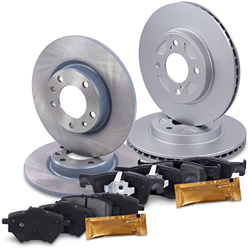 Set freni ATEC Germany incl. dischi freno anteriori Ø 283 mm ventilati + posteriori Ø 268 mm pieni + pastiglie freno anteriori e posteriori
