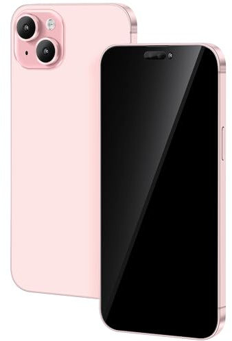 FufoneUS Affichage Faux Jouets téléphone Portable modèle métallique réplique Non Fonctionnement 1:1 téléphone pour 15 Faux Jouet Mobile (pour 15 Couleur Rose Écran Noir)
