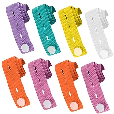 8pcs Adjustable Clothes Storage Straps with Button, Nylon Organizer