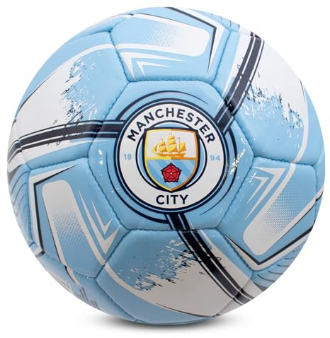 Hy-Pro Licencia Oficial del Manchester City F.C. Balón de fútbol - Talla 1, diseño de turbina, mercancía de Man City, Entrenamiento, Partido, Coleccionable para niños y Adultos
