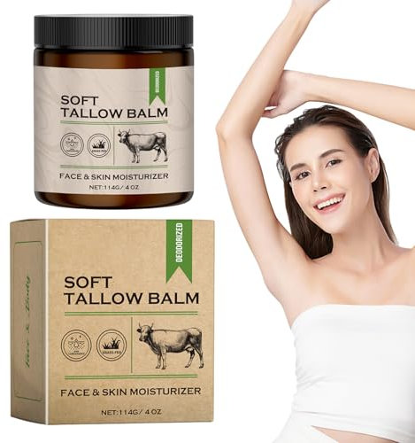Crema idratante per il corpo al sego di manzo, burro idratante per il corpo, 17,8 x 14,7 x 15,7 cm, adorabile lozione nutriente compatta per la cura della pelle, idratante profondo, per pelle morbida