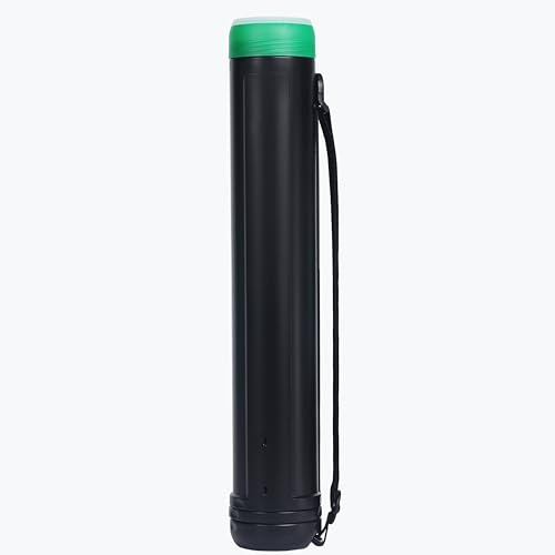 TOUROCMONT Rollo de transporte para dibujar, para fotos, carteles y bocetos, longitud y correa ajustable, Φ 7,5 cm – negro y verde, 52 cm, Rollo de póster