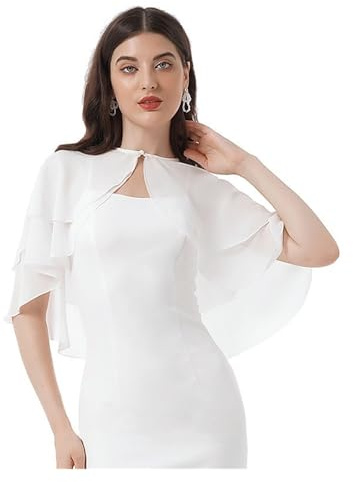 JMORCO Bolero dam chiffong brudsjal, kappa, jacka, bolero, accessoarer, bröllop, kväll, bal, sjal