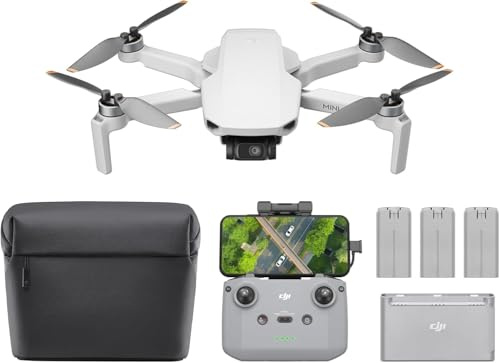 DJI Pack Mini 4K Vuela Más, dron con cámara 4K UHD para adultos, menos de 249 g, estabilización en 3 ejes, transmisión de vídeo a 10 km, regreso automático, 3 baterías para un tiempo máx - 93min, C0