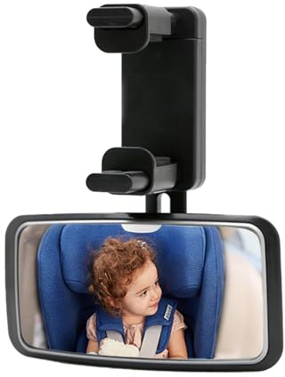 Yuqilin Specchietto Retrovisore Bambini Specchio Auto Neonato Sedile Posteriore Ruotabile a 360° Specchio Macchina Neonato Regolabile Specchietto Retrovisore Auto per Maggior Parte dei Veicoli