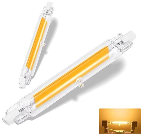 Dvnoua R7S LED 118mm 20W, R7S LED Dimmbar COB Glühbirne Warmweiß 3000K 2000LM, Ersatz für 200W J118mm Halogenstab, Kein Flackern, 360°Abstrahlwinkel, Beleuchtung für Zuhause/Außenbeleuchtung, 2PCS