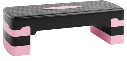 Ultrasport Aerobic Steppbrett I Step Up Board Rutschfest, 3-fach Höhenverstellbar I Fitness Stepper für Zuhause, Stepboard, Stepbench Brett 68 x 28 cm, Pink