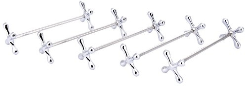 ChezMax Silver Zinc Alloy Flower Chopsticks Rest Spoons Stand Forks Knifes Holder Pack of 5