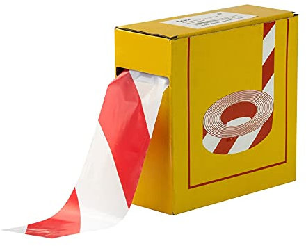 DEMA Absperrband 500 m rot/weiß Flatterband Warnband Trassenband Signalband Band