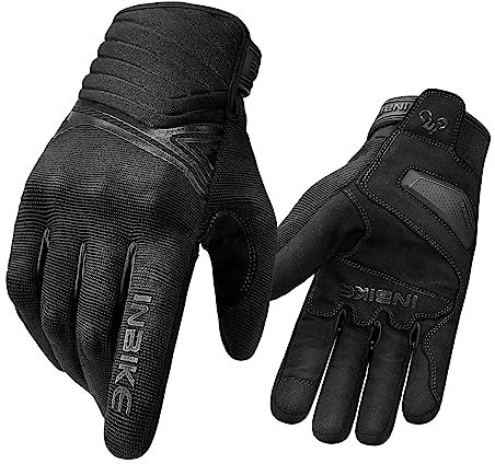 INBIKE Motorradhandschuhe Herren Damen Winter Warm Wasserdicht Winddicht mit Harter Schutz Motocross Motorrad Handschuhe Männer Schwarz XXL IM902W