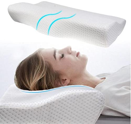 OrtoPrime Almohada Cervical Viscoelástica Anatómica Confort - Almohada Ortopédica Efecto Memoria - Cojín Cervical Adaptable - Almohada Ergonómica Previene el Dolor de Cuello