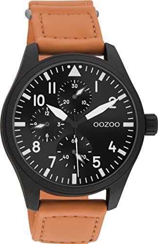Oozoo Timepieces Herren Uhr - Armbanduhr Herren mit 21mm breites Nylon Armband | Hochwertige Uhr für Männer - Edle Analog Herrenuhr in rund C11007