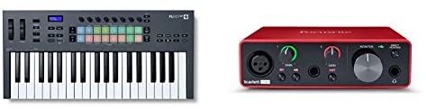 Novation FLkey 37 MIDI Keyboard Controller — Seamless FL Studio Integration with Chord Mode and Scale Mode & Focusrite Scarlett Solo 3rd Gen USB Audio Interface