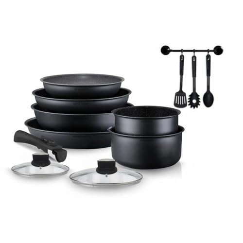 Arthur Martin Casserole Batterie 12 PCS Amovible Noir