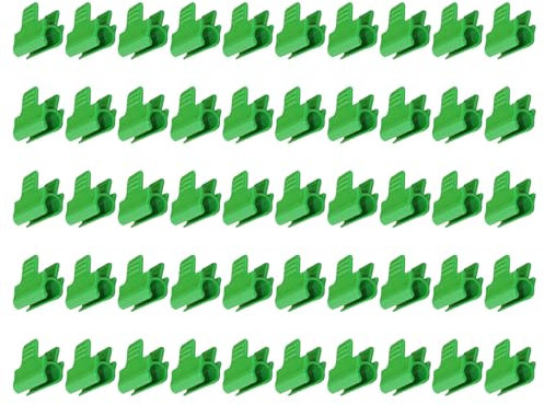 50 Pièces Serre Film Pinces, Colliers de Serrage pour Tuyau de Jardin, Serre Film Pinces Fixations, Clips en Plastique pour Serre, Clip Cerceau Tunnel de Filet en Plastique, pour Serres, Abris, Vert