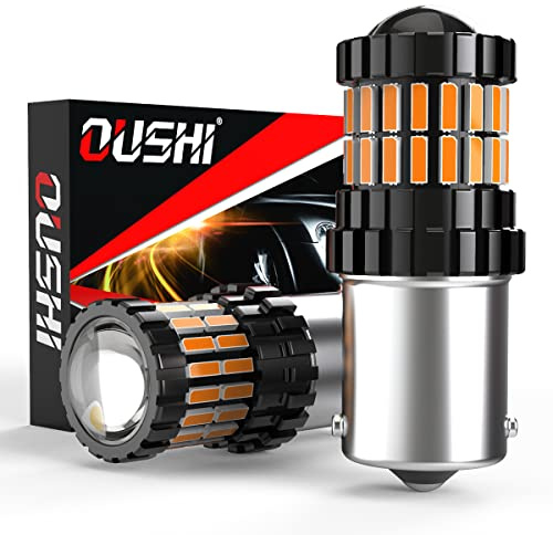 OUSHI 1156 BA15S P21W Lampadine LED, Canbus Giallo Ambrato 2600Lm, Lampadina 7506 1141 Luce Di Retromarcia Luce Freno Posteriore Posizione Fanale Posteriore Indicatori Direzione, 2pcs