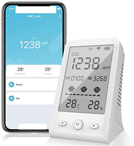 Rilevatore di gas, monitor di gas, Monitor di qualità dell'aria con tuya WiFi, mini misuratore di anidride carbonica da banco, termoigrometro per gas in ambienti naturali e industriali