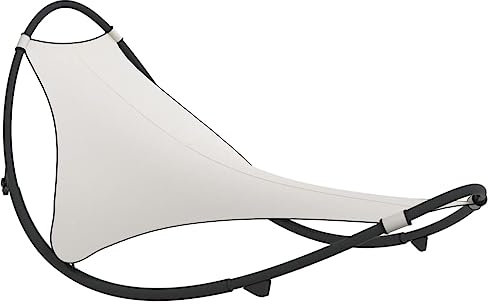 HETFTJN Strandstühle Relax Sonnenliege Loungesessel Outdoor Gartenstuhl - Schaukelliege mit Rollen Stahl & Textilene Creme für Balkon Outdoor Garten Camping