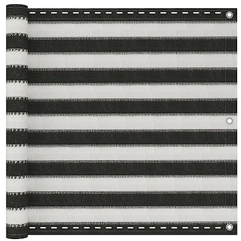 KLYEON Paravento da Balcone HDPE 90x400 cm Antracite e Bianco,Paravento per Balcone in HDPE: Privacy e Protezione per il Tuo Terrazzo Ombrelloni e parasole