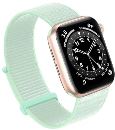 MODBAND För Apple Watch Band 49MM 45MM 44MM 42MM 41MM 40MM 38MM, Dam Herr Sport Nylon Loop Band För IWatch Series Ultra 8 7 6 5 4 3 2 1 SE(Light Green,38/40/41mm)