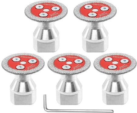 FOCSTOL Mini Disco Diamantato per Gres Porcellanato - 5 pezzi Lama Diamantata per Taglio Piastrellee 40mm con Flangia M14 per Marmo, Granito, Pietra Artificiale, Gres Porcellanato, Ceramica