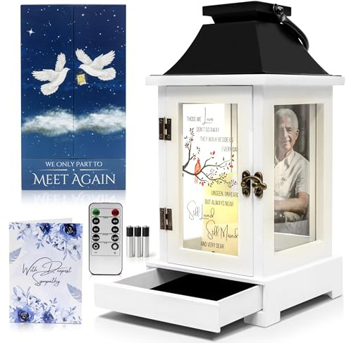 STILLWIND Linterna conmemorativa con cajón para recuerdos, regalos de condolencias por la pérdida de un ser querido, regalos conmemorativos, regalos de duelo, regalos funerarios, regalos de duelo para