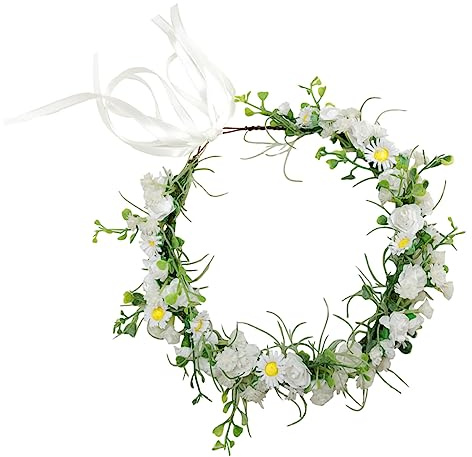 HONITANO Guirlande Artificielle En Soie Pour Mariée Bandeau Floral Couronne De Fleurs Pour Fête De Mariage Demoiselles D'Honneur Décoration De Mariage Réglable Fil De Fer Beige