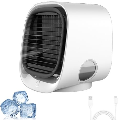 Aira Breeze LuftküHler, Mini Klimaanlage füR Zimmer, Zimmer Klimaanlage, Tischventilator Mit WasserküHlung, Aira Breeze Klimaanlage füR Haus, BüRo, Schlafzimmer (weiß)
