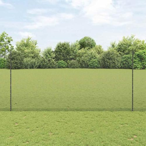 Recinzione a rete metallica, Recinzione portatile per cani, Recinzione con pali grigio 1.6 x 25 m in acciaio per pubblico, commerciale, parco, delimitazione area