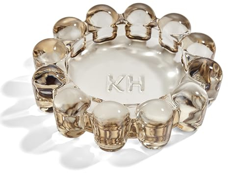 khtumeware 2 Pack Bubble Candle Dish – Chic Smoky Glass Candle Dish for Home Decor – Decorative Modern Candle Holder for Small Candles & Diffusers