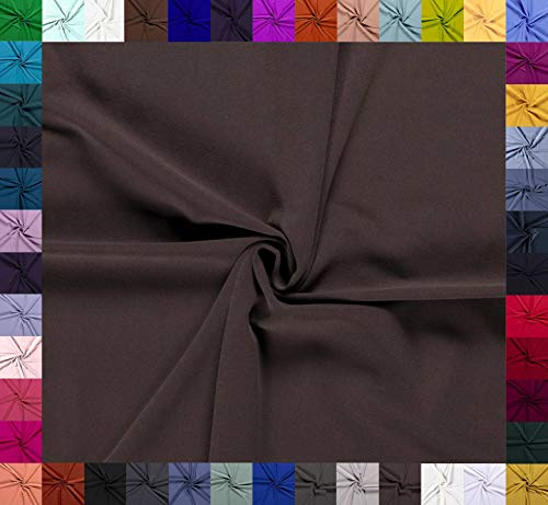 0,5m Baumwoll-Jersey uni 8% Elasthan Baumwollstoff elastisch Meterware Jersey-Stoff Oeko-Tex Kl 1, Farbe:dunkelbraun