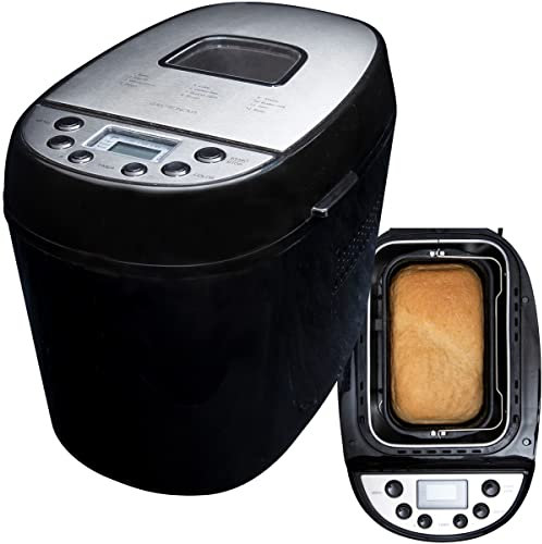 Gastronoma 18260001 - Macchina per il pane, 12 programmi digitali, scomparto automatico per ingredienti, per pagnotta da 1350 grammi, finestra di visualizzazione, timer di ritardo di 13 ore, funzione