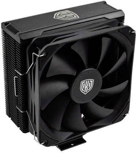 Kolink Umbra EX180 Black Edition CPU Cooler – 120 mm, Single Tower, 180 W TDP, Four 6 mm Heat Pipes, Compact Design