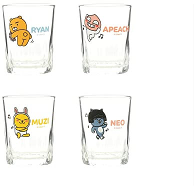 Kakao Ryan Dance SOJU Lot de 4 verres à shot à l'alcool coréen Soju