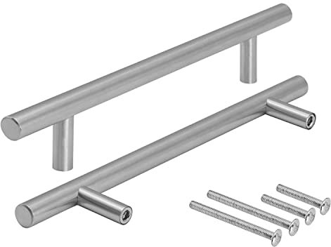 Stahlia Möbelgriffe 1 Stück echt Edelstahl gebürstet Lochabstand 224mm Ø 10mm Schrankgriffe Küchengriffe Bad Möbel Wohnzimmer Möbel Schränke Schubladengriffe Relinggriff Inkl. Schrauben