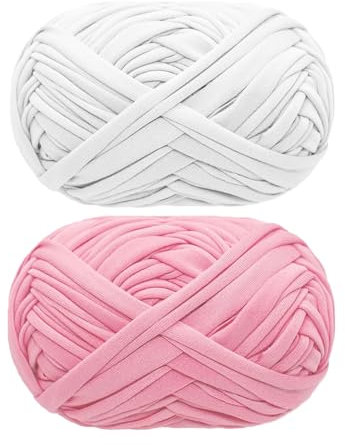 Spldsun 2 Stücke Webgarn Häkelgarn, T-Shirt Garn Stricken Häkelgarn, DIY T-Shirt Garn, für Stricken Von Häkelgarn Korbflechtzubehör