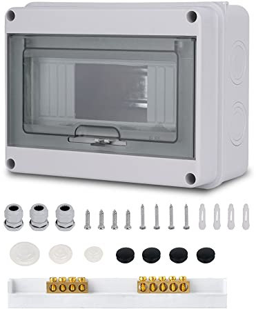 Zroden Coffret Electrique, Coffret Electrique Etanche Exterieur IP65, 8 Modules, Avec Terminaux, Rails Intégrés et Accessoires, Pour Une Utilisation à L'extérieur